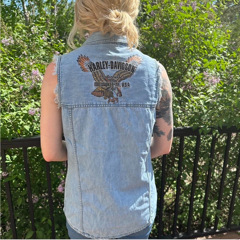 Harley-Davidson Light Blue Denim Vest